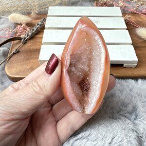 Small Carnelian Druzy Egg